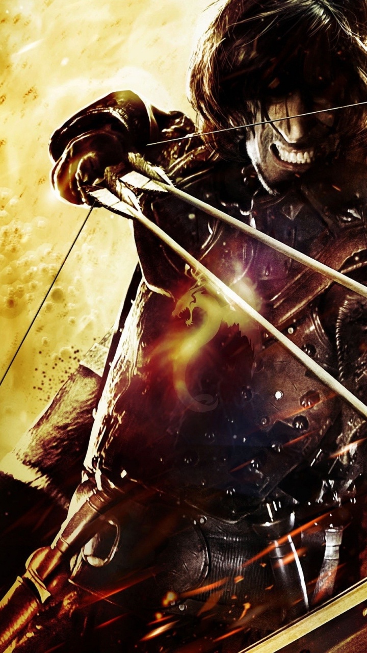 Обои капком, дракон, боевик, воительница, женщина воин в разрешении 720x1280