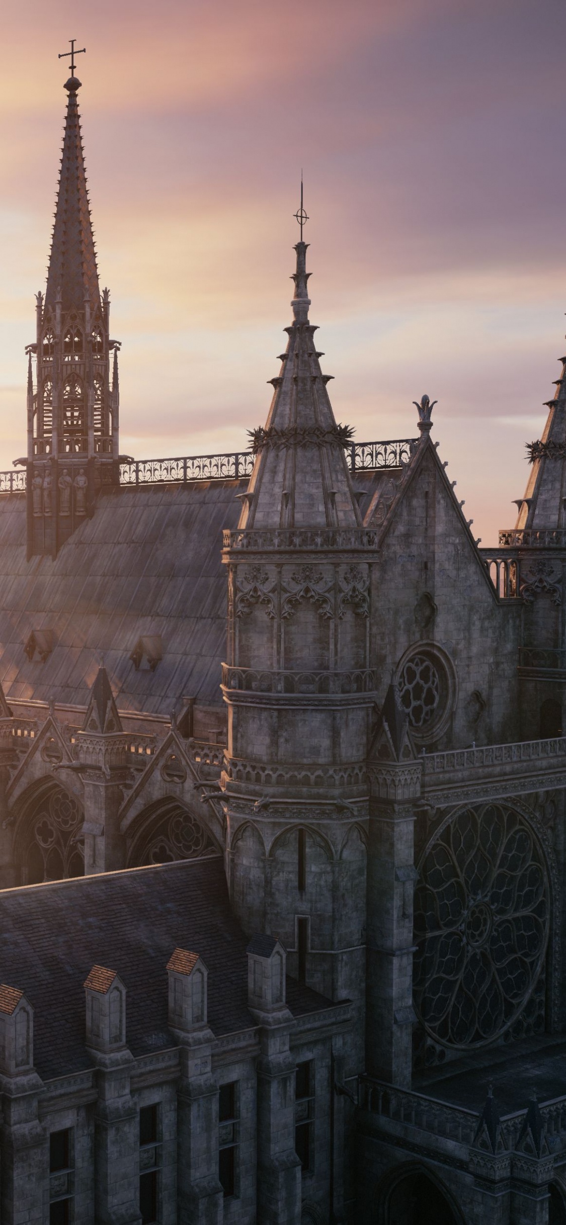 Обои город, метрополия, городской пейзаж, городской район, готика в разрешении 1125x2436