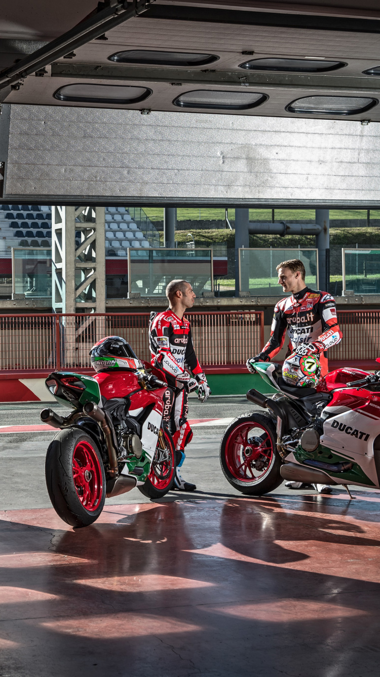 Обои дукати 1299, ducati, мотоцикл, чемпионат мира по супербайку, красный цвет в разрешении 750x1334