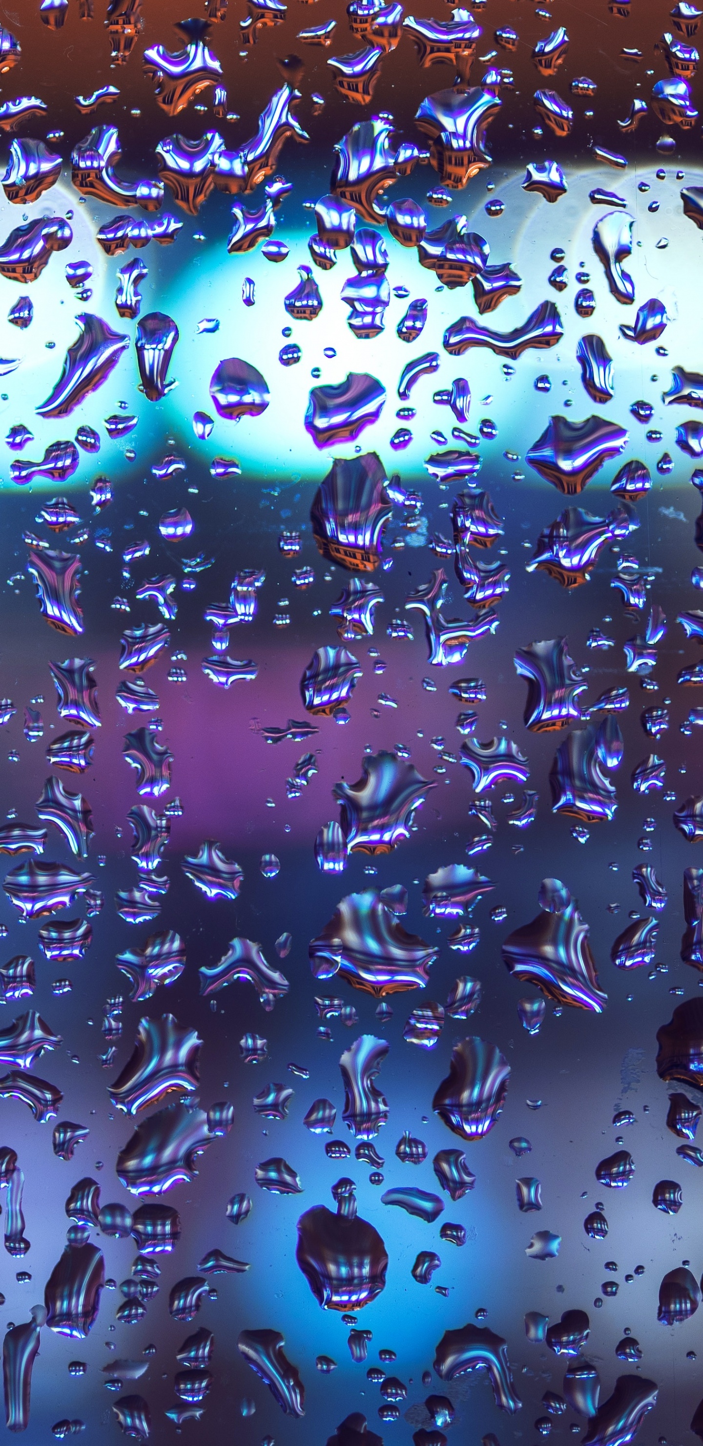 Обои дождь, синий, вода, пурпур, падение в разрешении 1440x2960