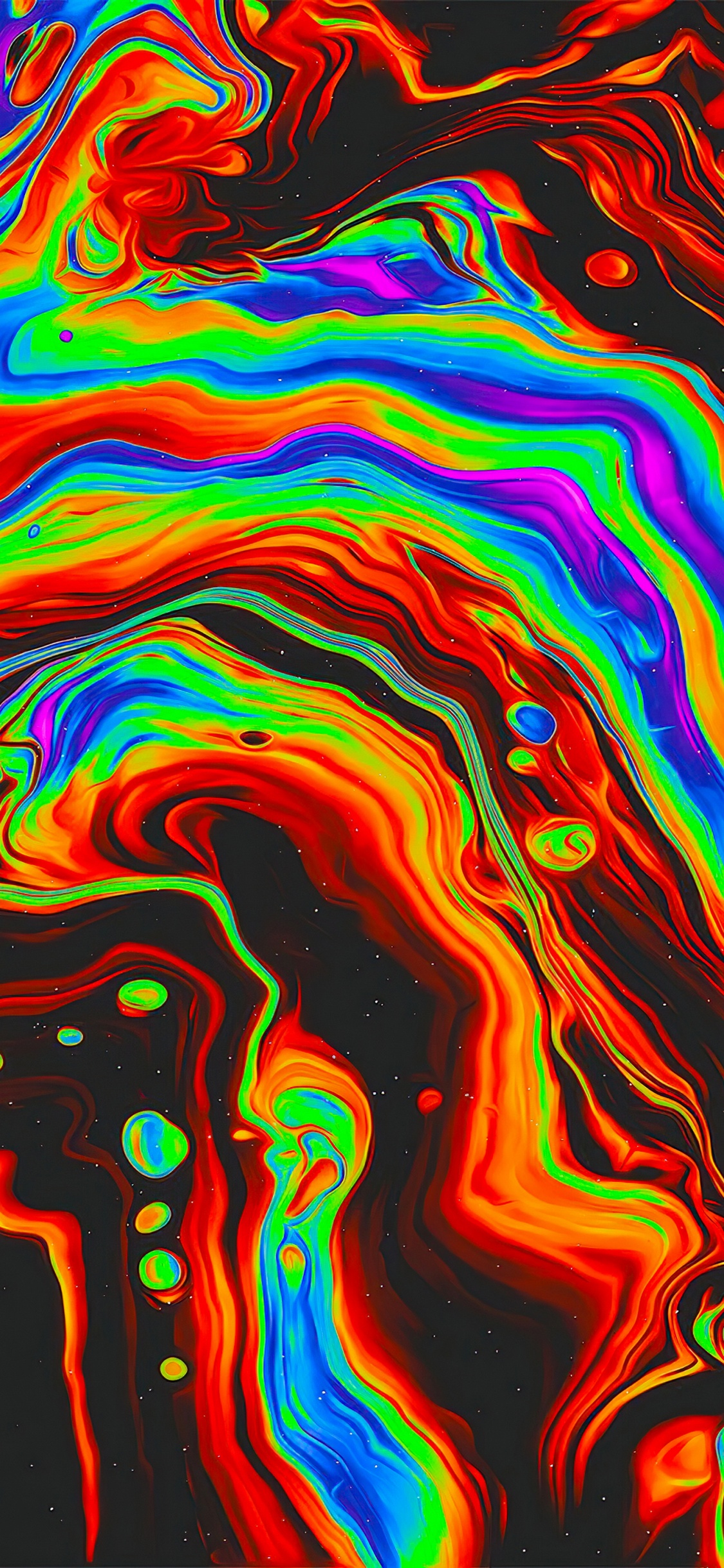 Обои акриловая краска, арт, психоделическое искусство, акварельная живопись, живопись в разрешении 1125x2436