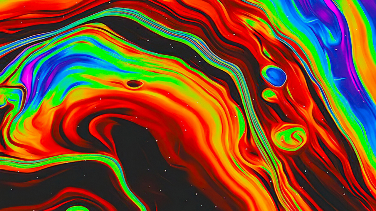 Обои акриловая краска, арт, психоделическое искусство, акварельная живопись, живопись в разрешении 1280x720