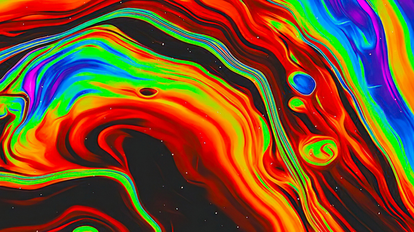 Обои акриловая краска, арт, психоделическое искусство, акварельная живопись, живопись в разрешении 1366x768