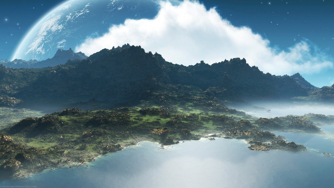 Обои природа, атмосфера, дневное время, космическое пространство, Вселенная в разрешении 1280x720