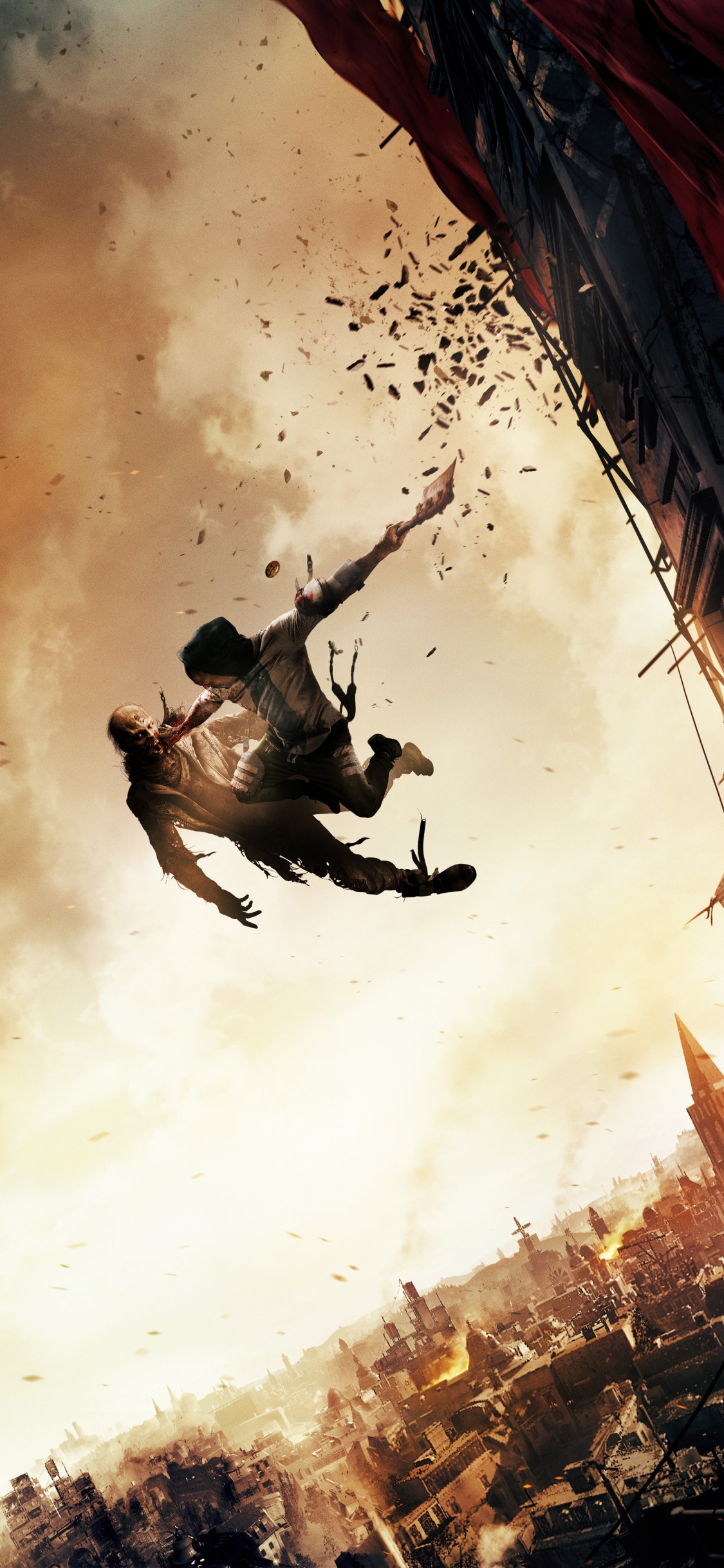 Обои умирающий свет 2 останься человеком, Умирающий Свет, Эйден Колдуэлл, Техландия, зомби в разрешении 1125x2436