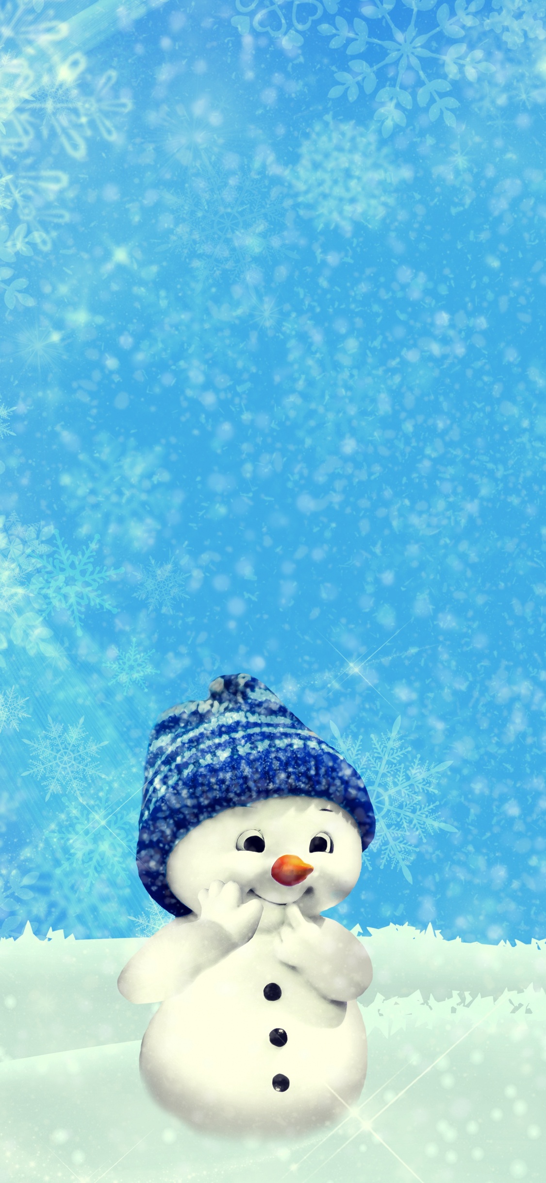 Обои Снеговик, Рождественский день, снег, зима, замораживание в разрешении 1125x2436