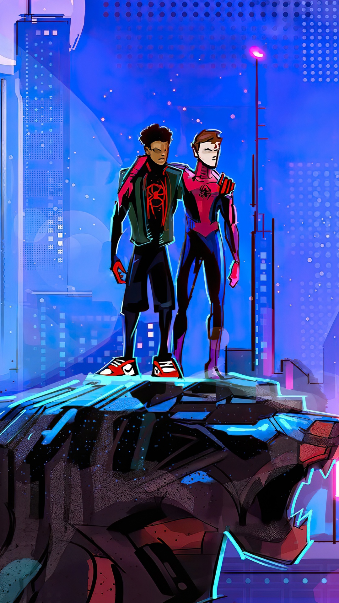 Обои забава, синий, развлечение, человек-паук, красный цвет в разрешении 1080x1920