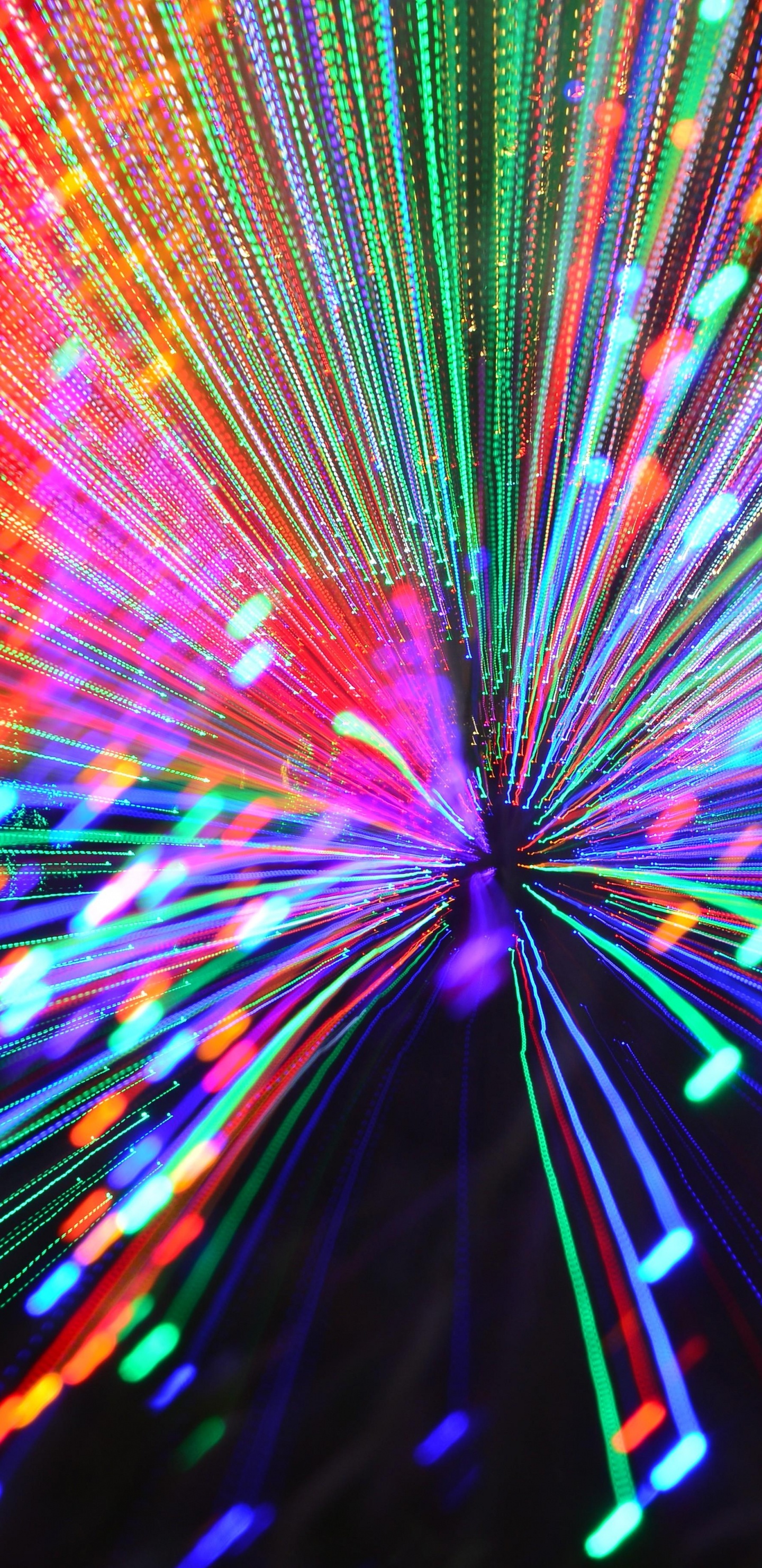 Обои свет, освещение, симметрия, Рождественские огни, развлечение в разрешении 1440x2960