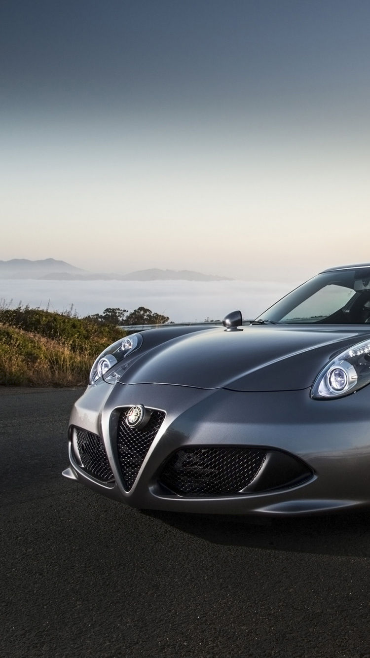 Обои Альфа Ромео, спорткар, суперкар, автомобилестроение, серебро в разрешении 750x1334