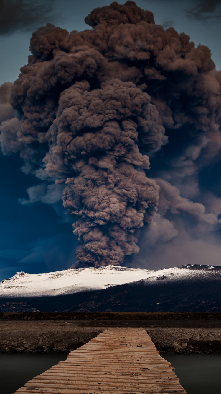 Обои вулкан, Eyjafjallajkull, Snfellsjkull, Пляж Рауисандур, Исландия Путешествия в разрешении 750x1334
