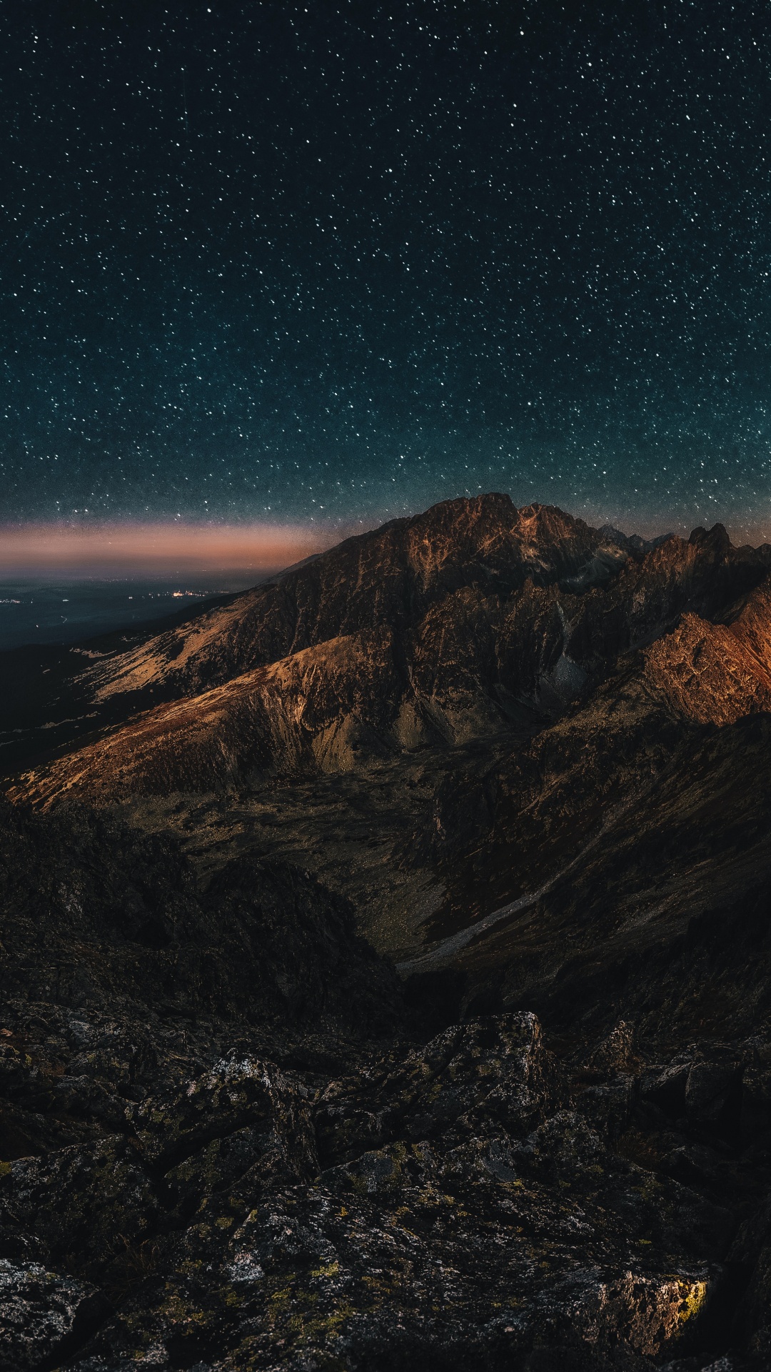 Обои природа, атмосфера, природный ландшафт, гора, астрономический объект в разрешении 1080x1920
