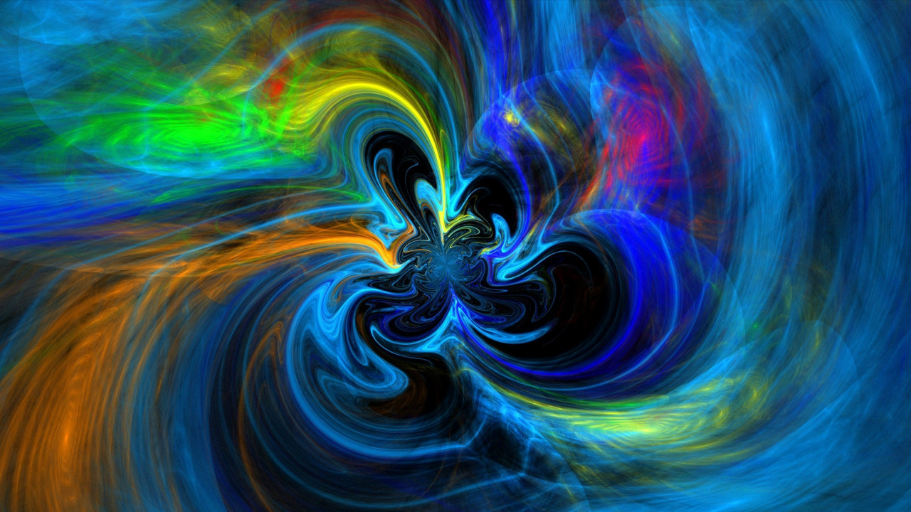 Обои фрактальное искусство, арт, вихрь, психоделическое искусство, свет в разрешении 1280x720