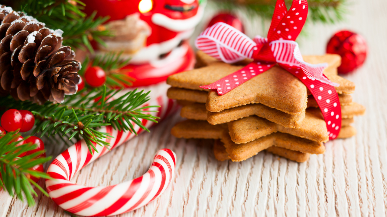 Обои рождественское печенье, пища, печенье, Рождество, lebkuchen в разрешении 1280x720