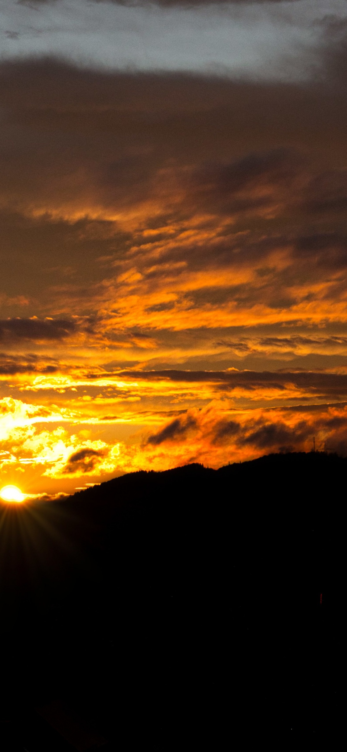 Обои закат, облако, атмосфера, экорегион, Янтарь в разрешении 1125x2436