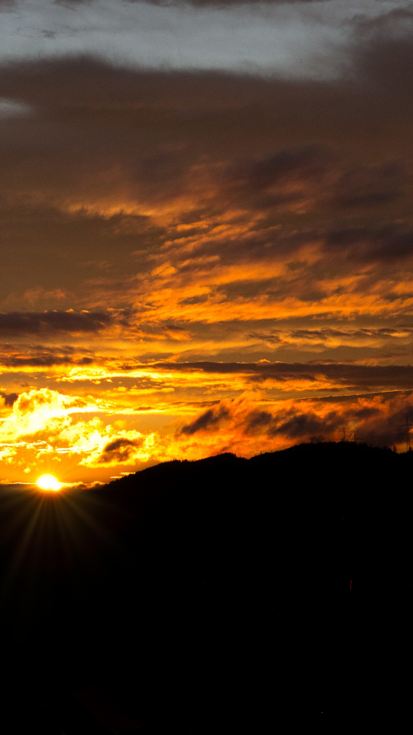 Обои закат, облако, атмосфера, экорегион, Янтарь в разрешении 1440x2560