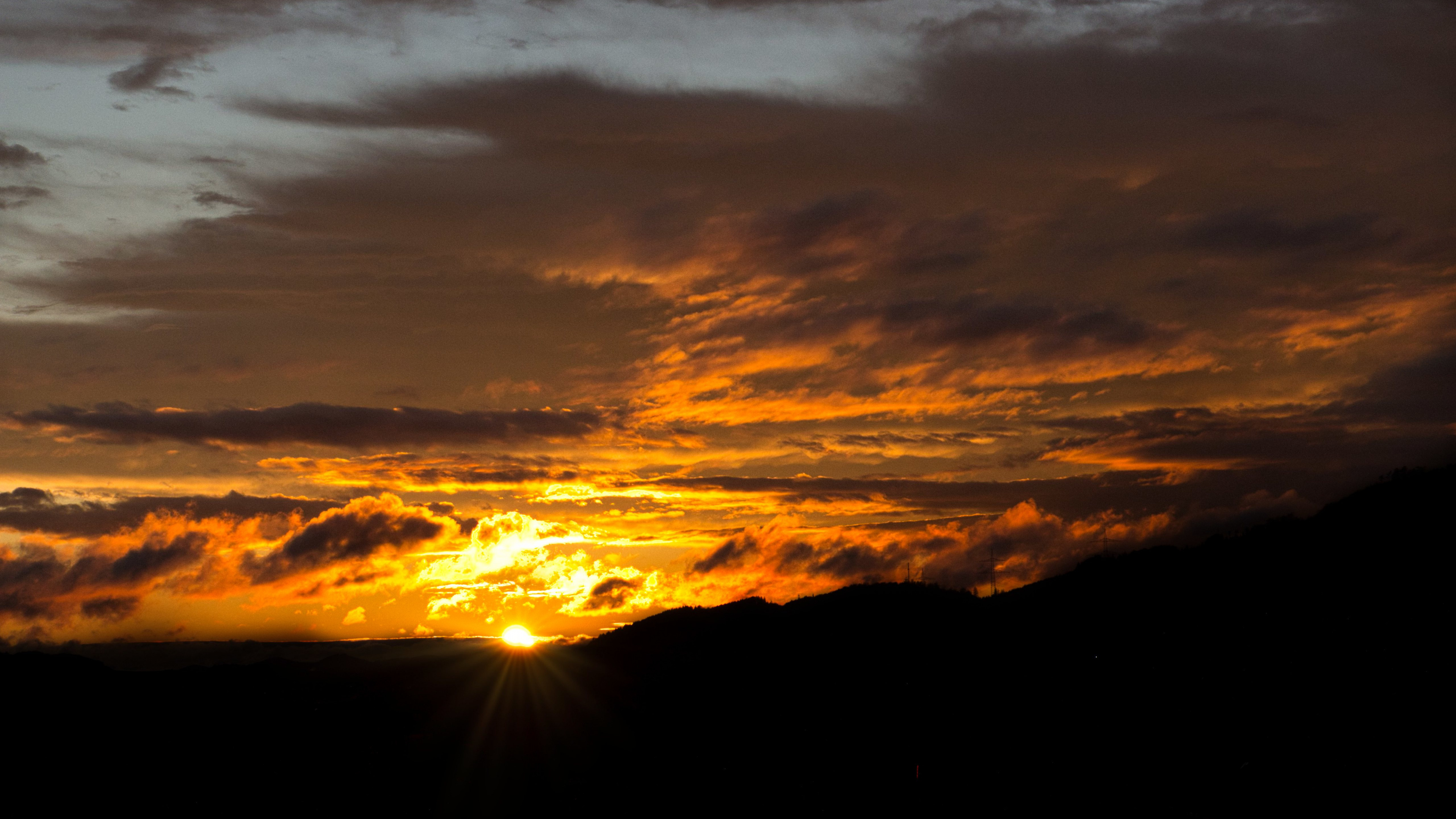 Обои закат, облако, атмосфера, экорегион, Янтарь в разрешении 3840x2160