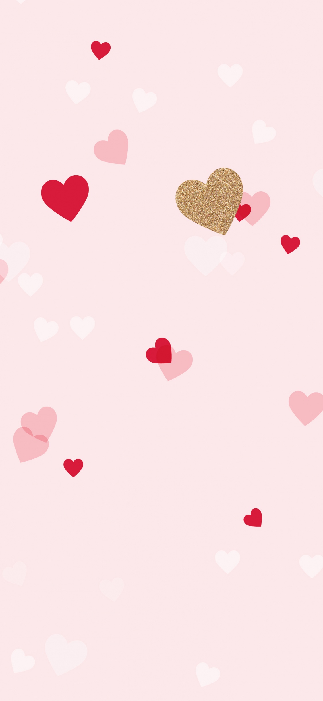 Обои сердце, розовый, День Святого Валентина, узор, дизайн в разрешении 1125x2436