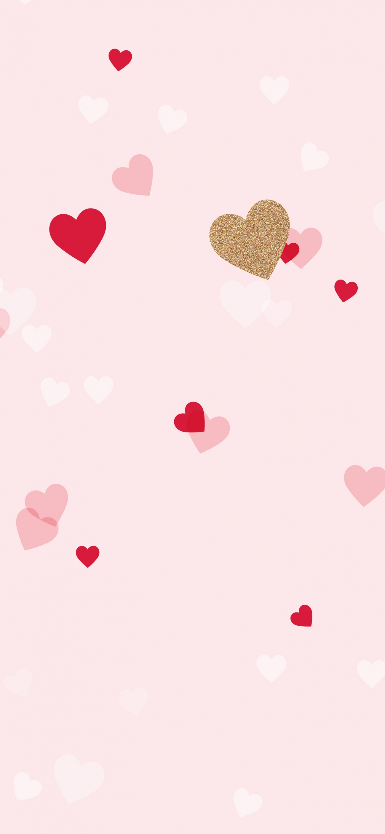 Обои сердце, розовый, День Святого Валентина, узор, дизайн в разрешении 1242x2688