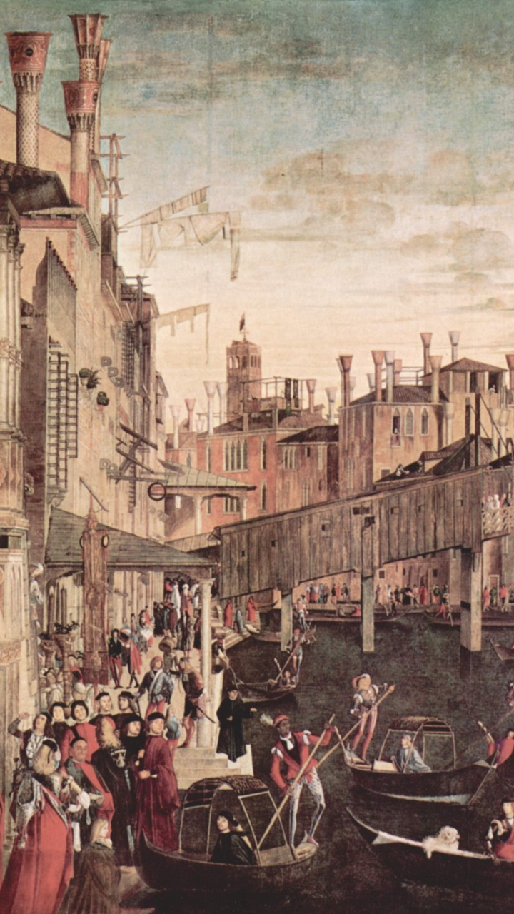 Обои художник, живопись, история, водный путь, паломник в разрешении 720x1280