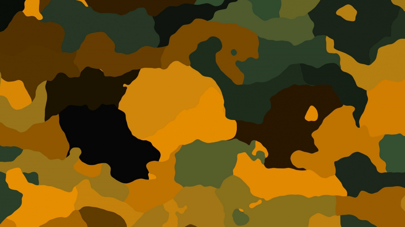 Обои военный камуфляж, камуфляж, зеленый, узор, дизайн в разрешении 1366x768