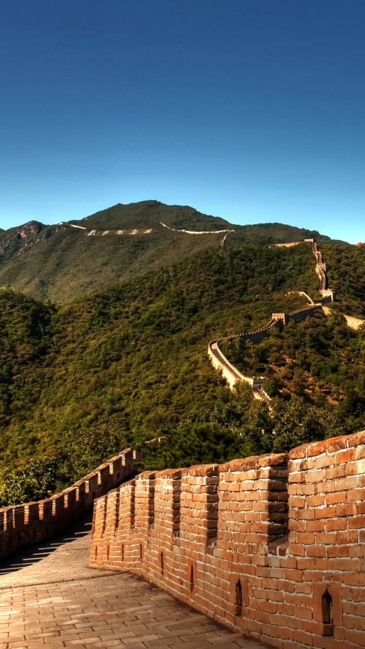 Обои великая Китайская стена, стена, гора, холм, рок в разрешении 720x1280