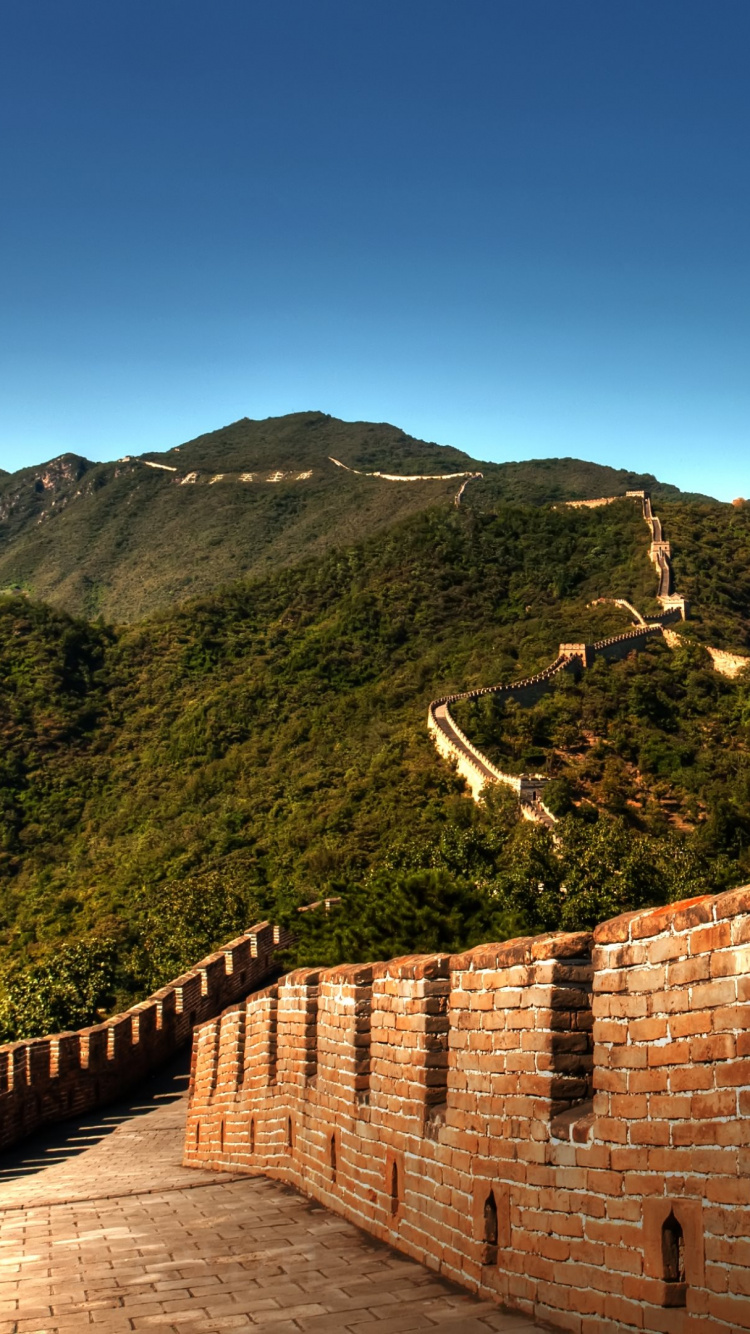 Обои великая Китайская стена, стена, гора, холм, рок в разрешении 750x1334
