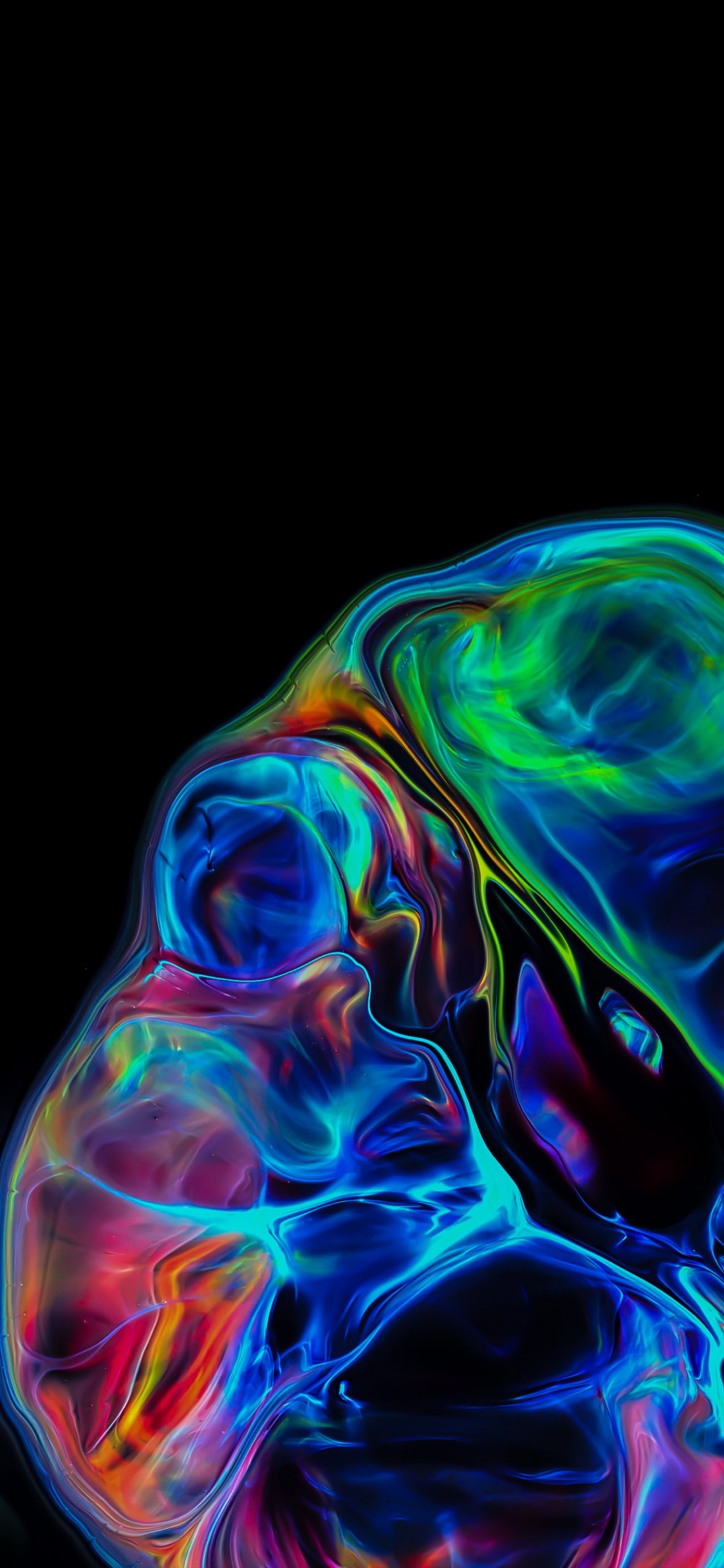 Обои фрактальное искусство, красочность, синий, электрик, Аква в разрешении 1125x2436