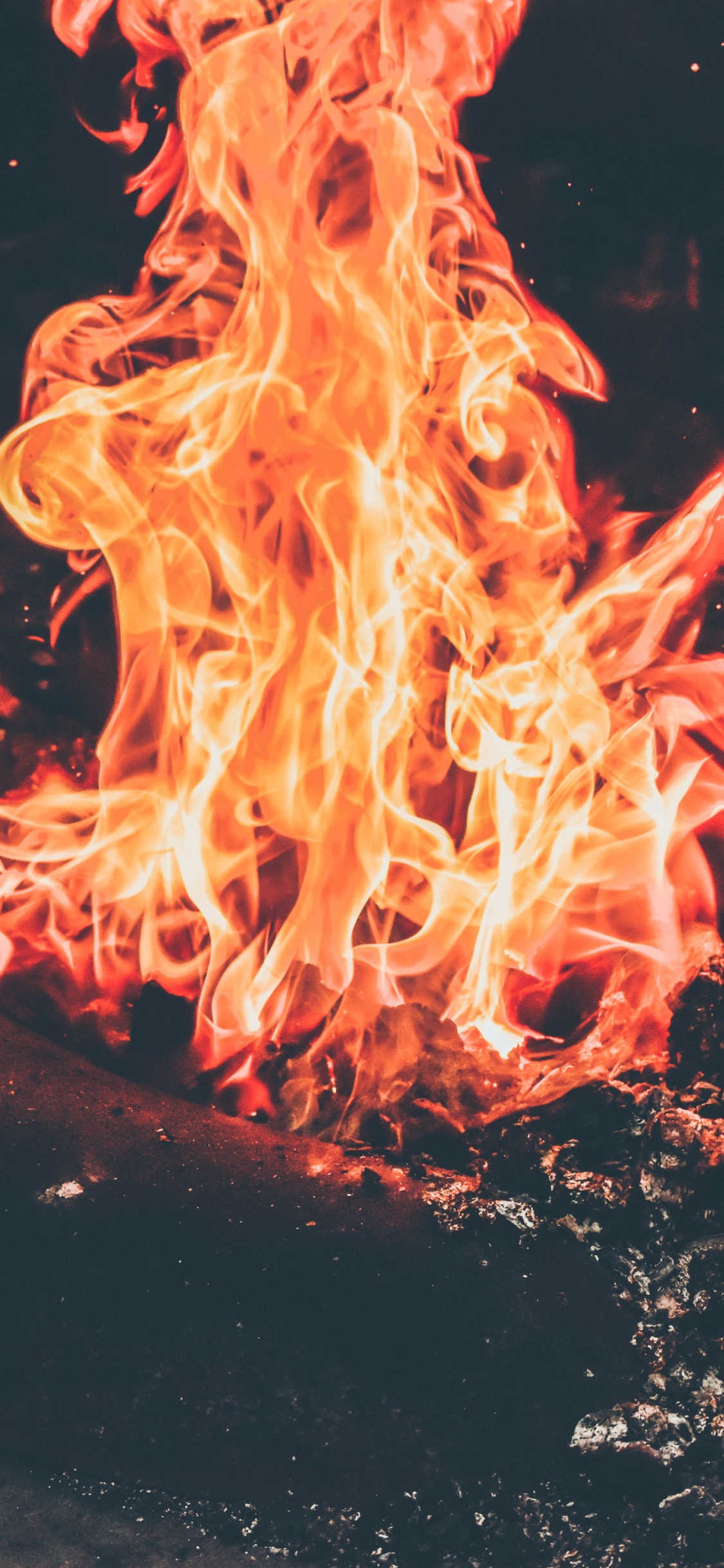 Обои пламя, огонь, тепло, вода, событие в разрешении 1125x2436