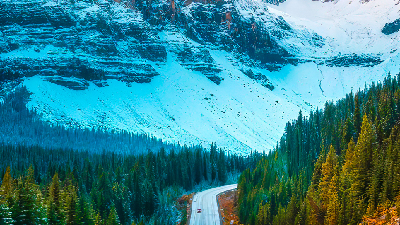 Обои яблоко, ios, гора, растение, облако в разрешении 1366x768