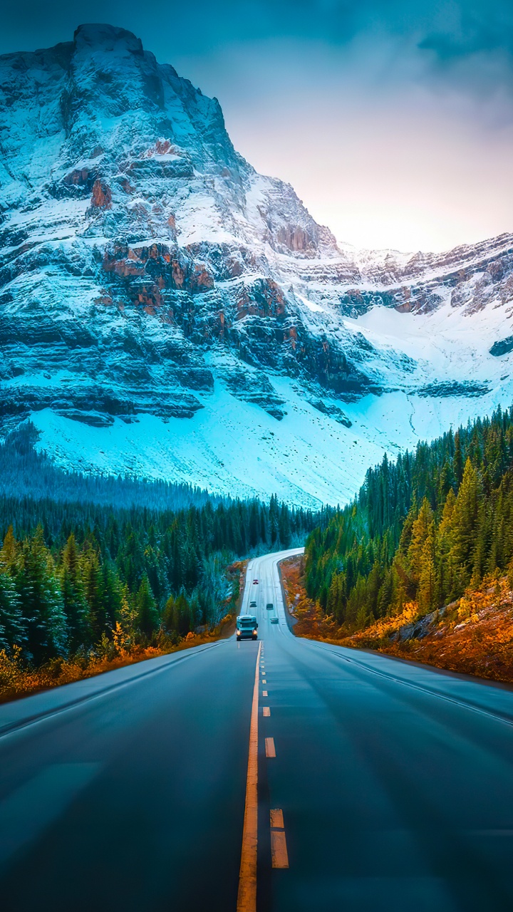 Обои яблоко, ios, гора, растение, облако в разрешении 720x1280