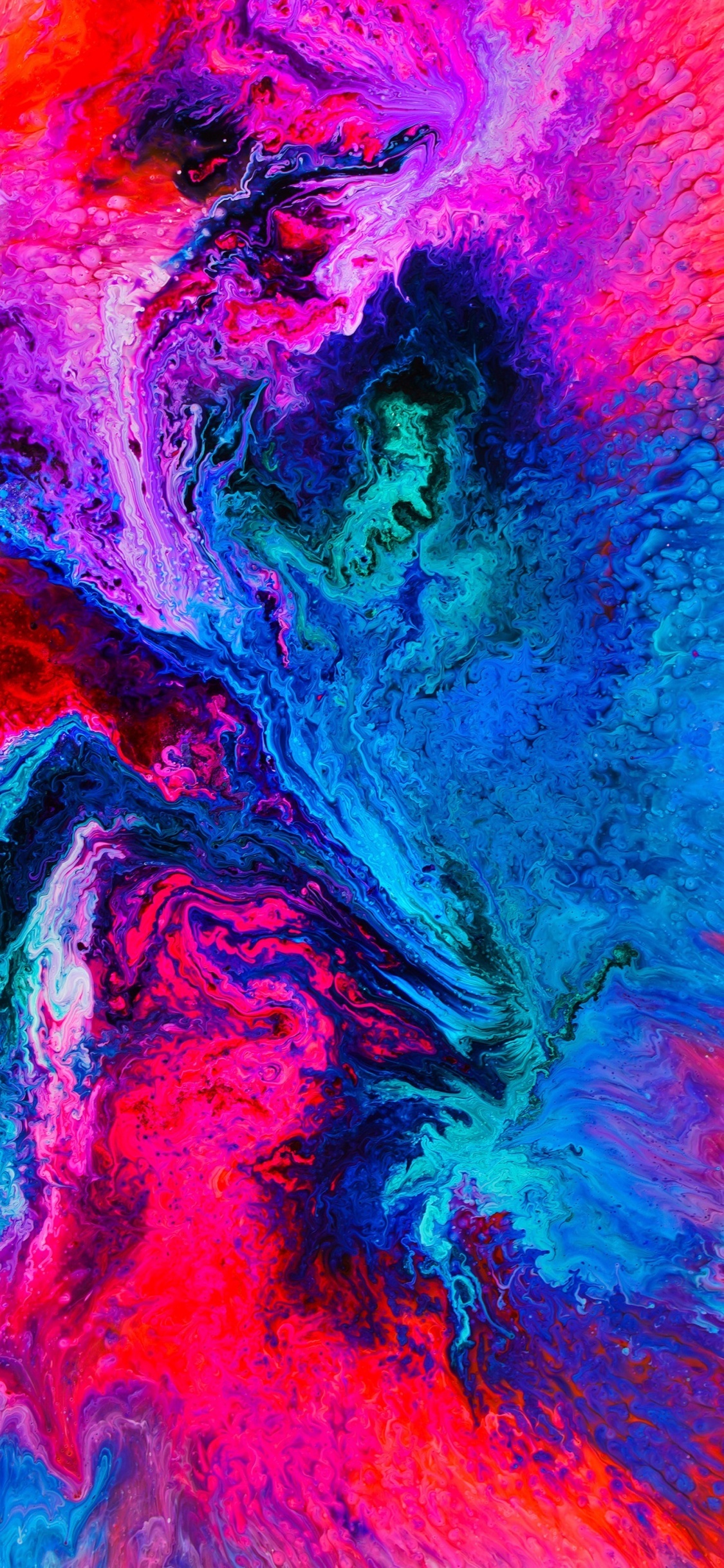 Обои живопись, визуальное искусство, акриловая краска, художественная краска, синий в разрешении 1125x2436