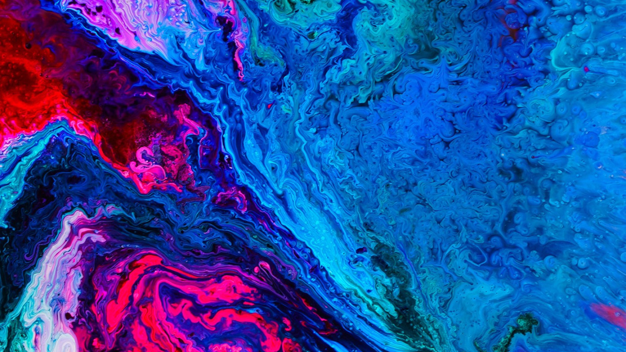 Обои живопись, визуальное искусство, акриловая краска, художественная краска, синий в разрешении 1280x720