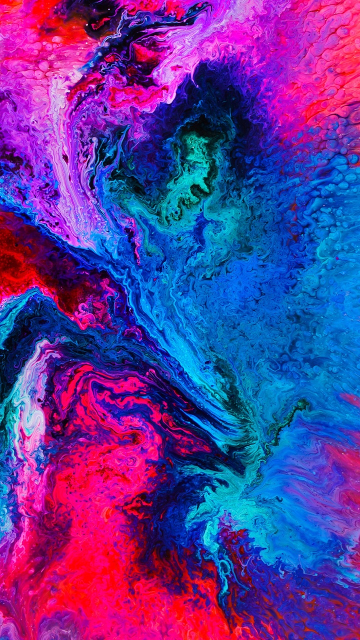 Обои живопись, визуальное искусство, акриловая краска, художественная краска, синий в разрешении 720x1280