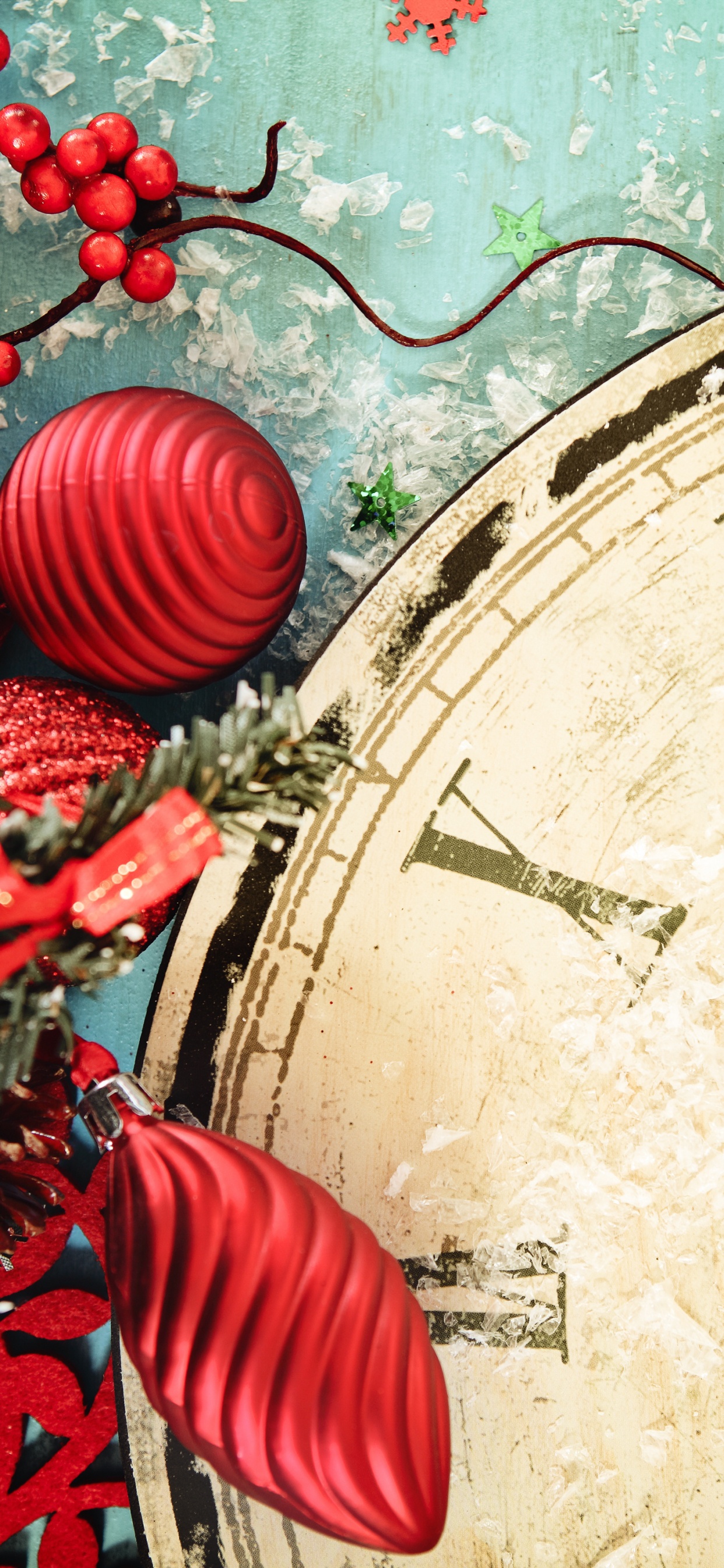 Обои Новый год, Рождественский день, канун Нового года, рождественский орнамент, праздник в разрешении 1242x2688