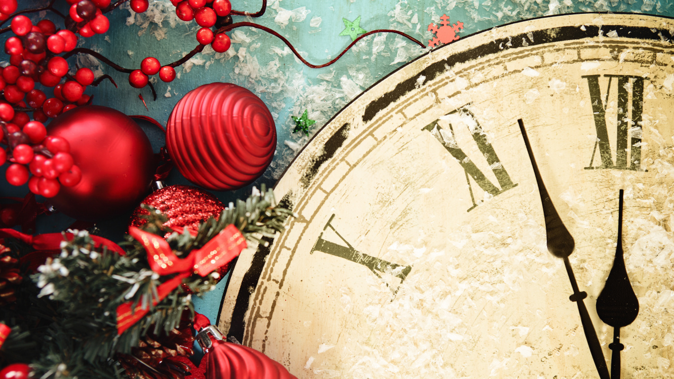 Обои Новый год, Рождественский день, канун Нового года, рождественский орнамент, праздник в разрешении 1366x768