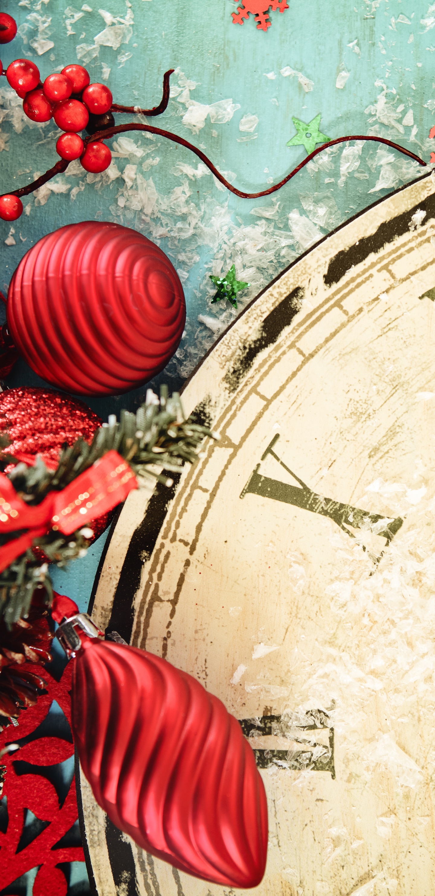 Обои Новый год, Рождественский день, канун Нового года, рождественский орнамент, праздник в разрешении 1440x2960