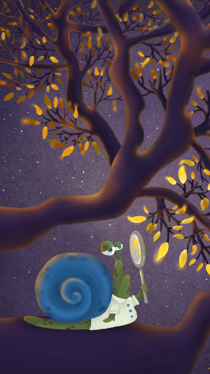 Обои ветвь, иллюстрация, дерево, синий, лист в разрешении 720x1280