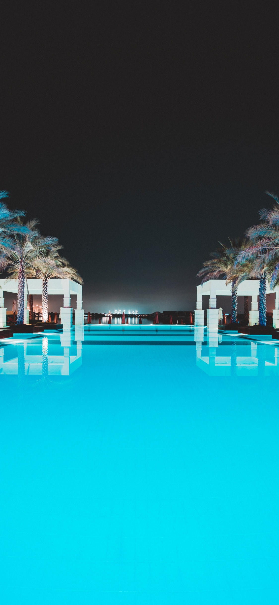 Обои Пальма, отпуск, досуг, прибежище, бирюза в разрешении 1125x2436