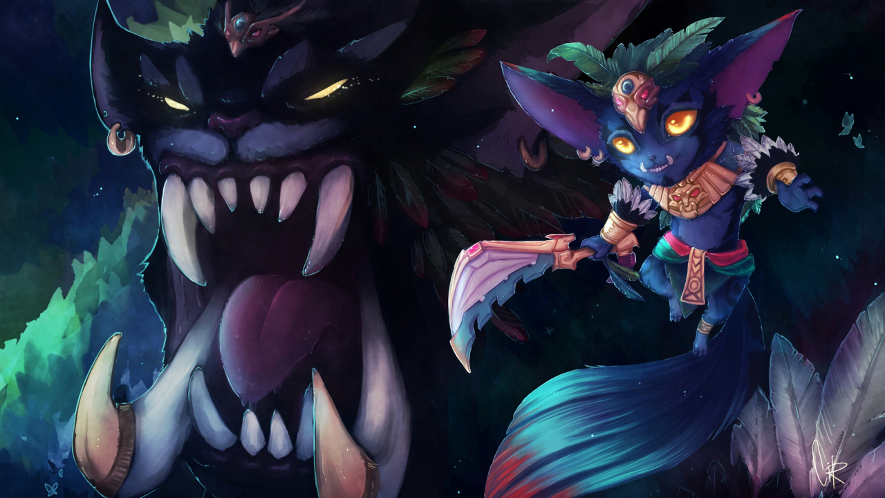 Обои Лига легенд, иллюстрация, демон, сверхъестественное существо, арт в разрешении 1280x720