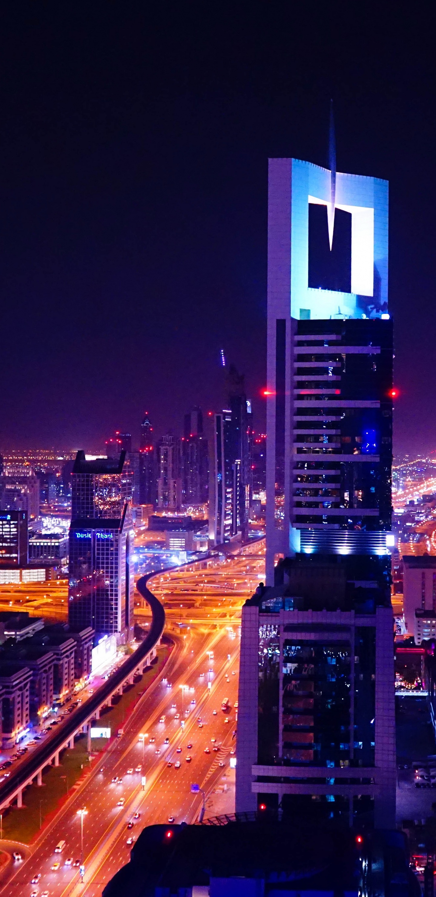 Обои смотровая площадка 43 уровня, Дубай, небоскреб, здание, башня в разрешении 1440x2960