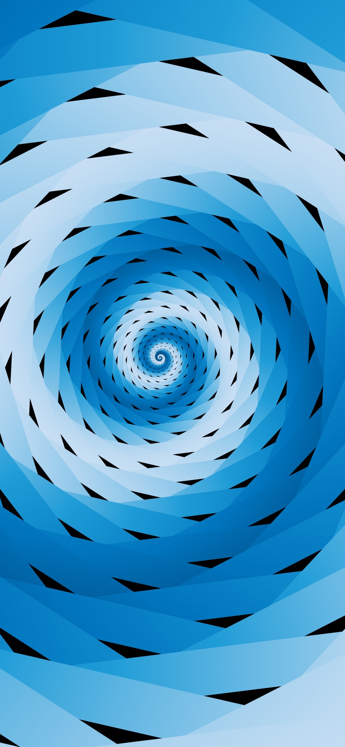Обои вихрь, арт, электрик, синий, симметрия в разрешении 1125x2436
