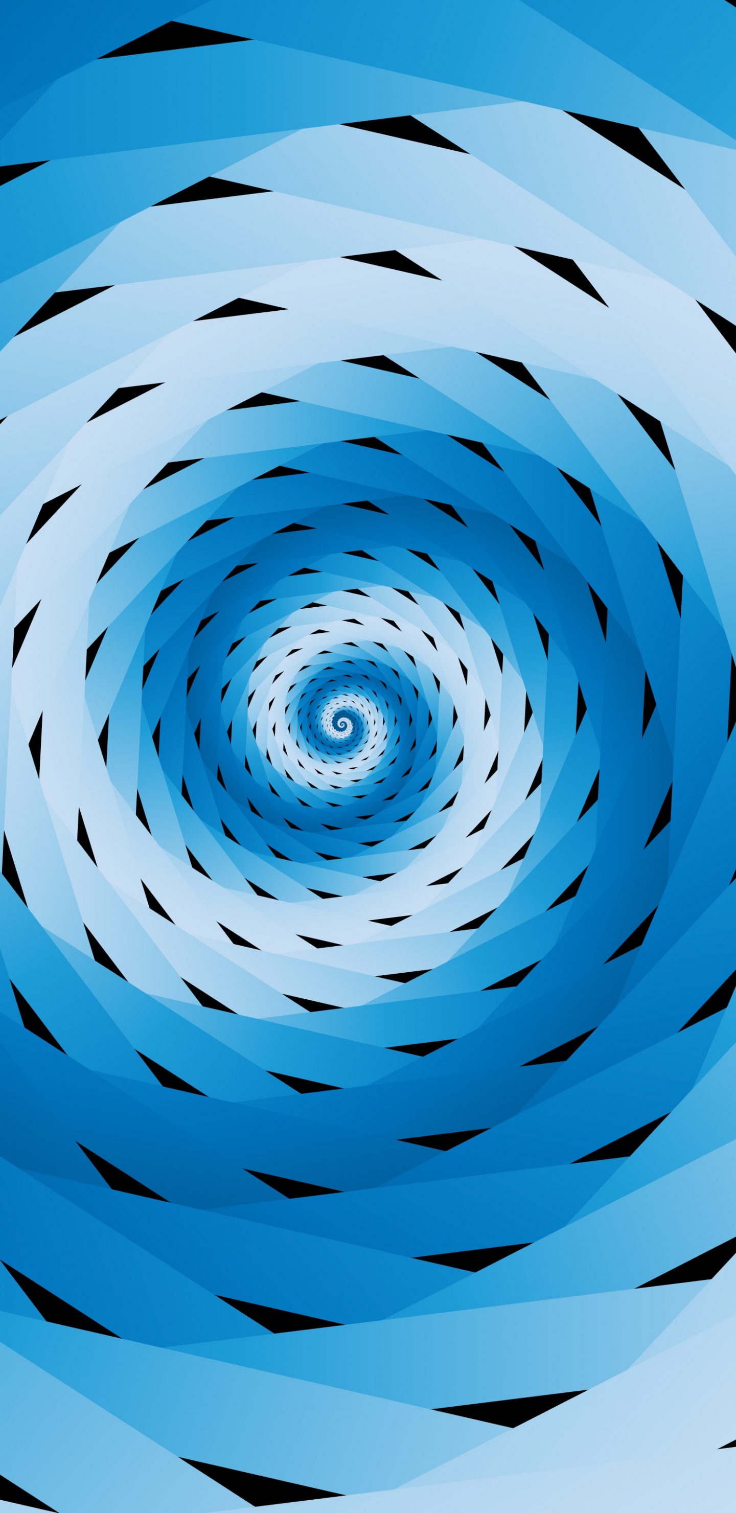 Обои вихрь, арт, электрик, синий, симметрия в разрешении 1440x2960