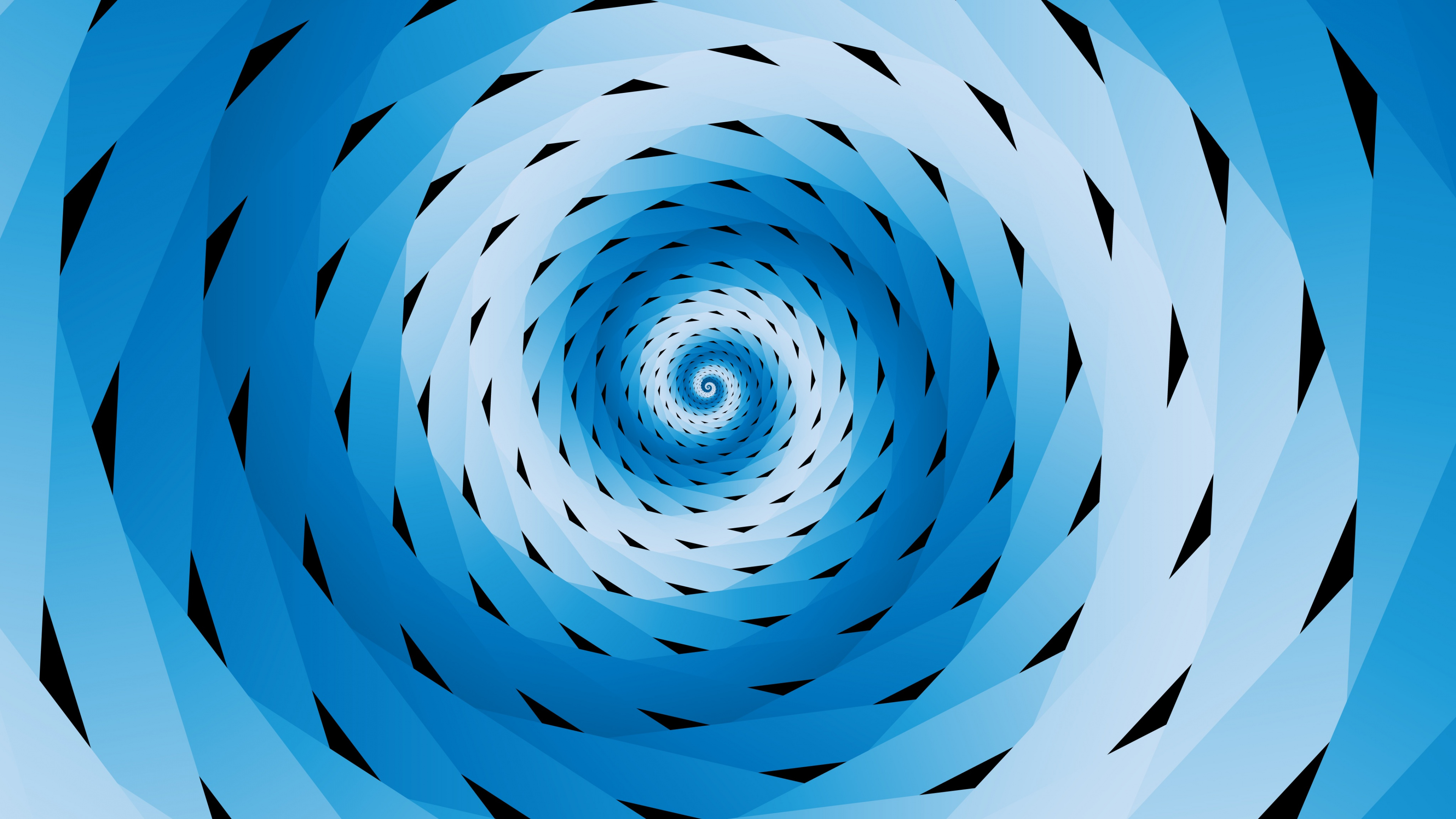Обои вихрь, арт, электрик, синий, симметрия в разрешении 3840x2160