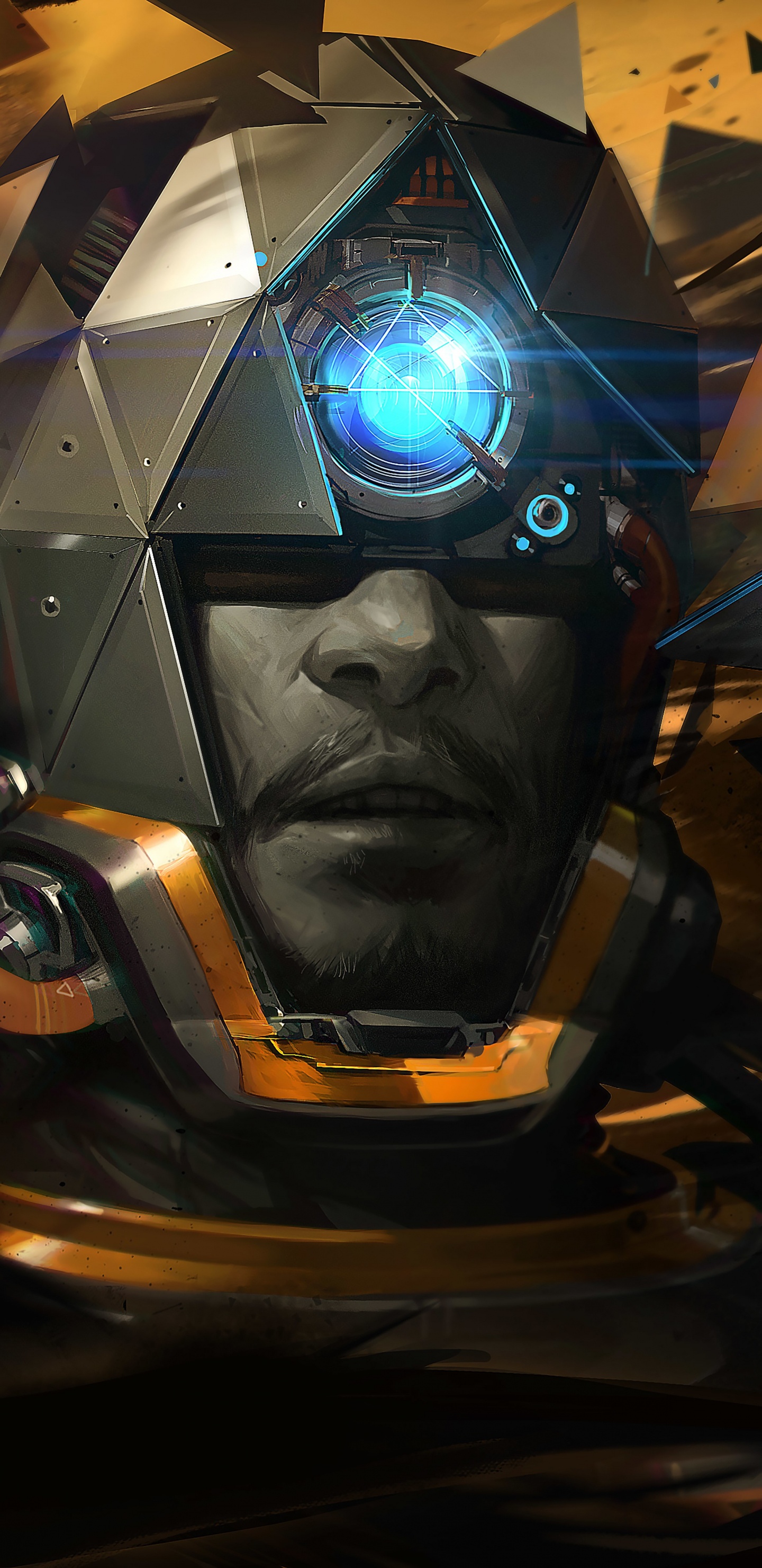 Обои концепт арт, Котейку, арт, шлем, темнота в разрешении 1440x2960