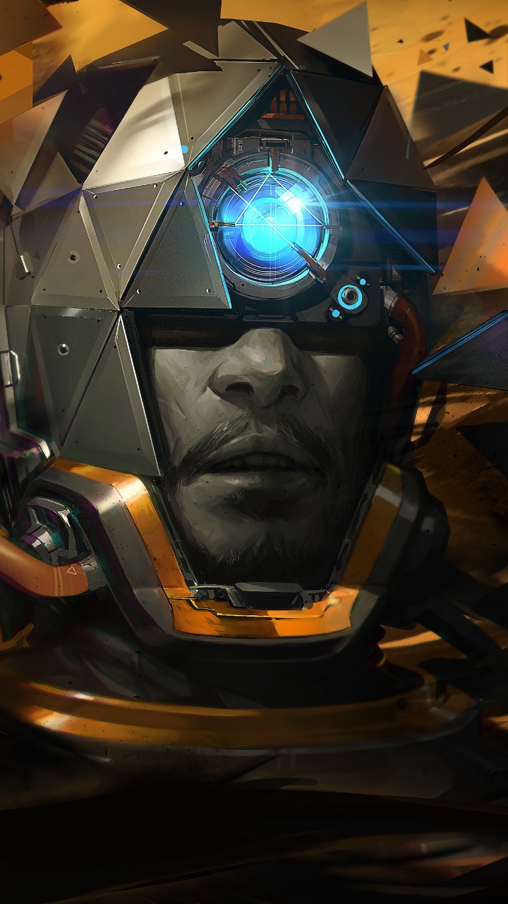 Обои концепт арт, Котейку, арт, шлем, темнота в разрешении 720x1280