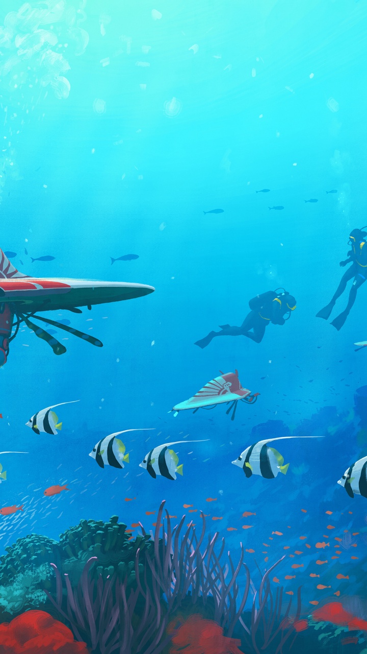 Обои Саймон Стленхаг Оушен, арт, Научная фантастика, цифровое искусство, океан в разрешении 720x1280