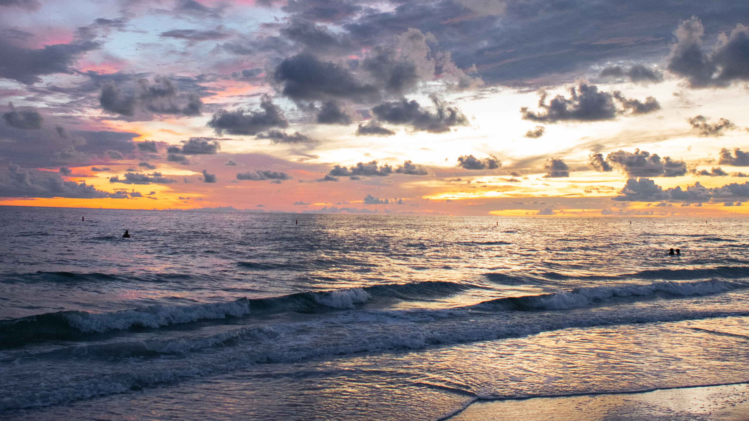 Обои море, горизонт, облако, океан, закат в разрешении 2560x1440