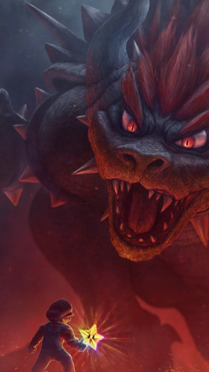 Обои Марио Художника, Марио, фан арт, арт, демон в разрешении 720x1280