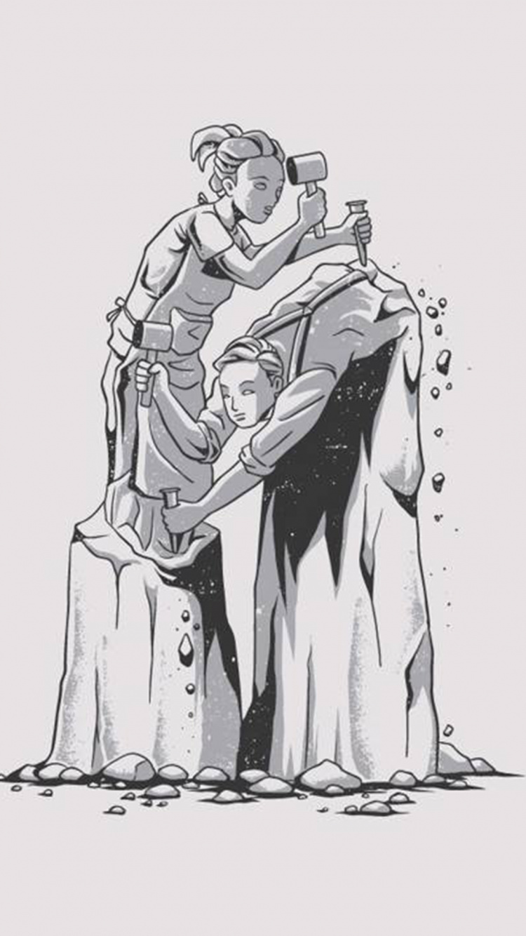 Обои иллюстрация, рукав, жест, арт, живопись в разрешении 750x1334