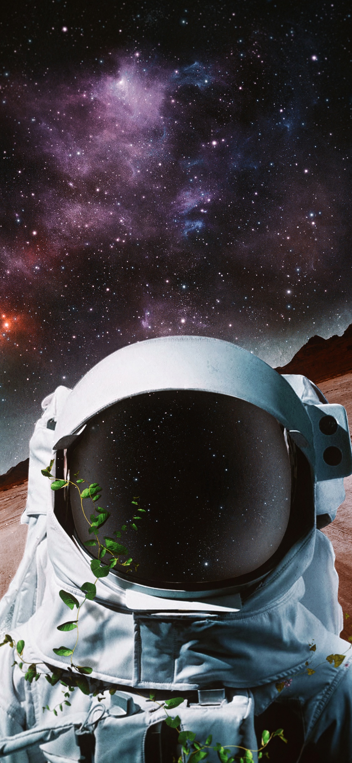 Обои астронавт, космическое пространство, космос, атмосфера, астрономический объект в разрешении 1125x2436